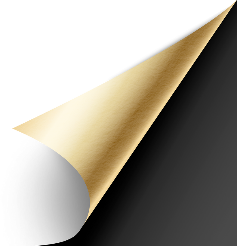 Folded Golden Page Corner with Black Background